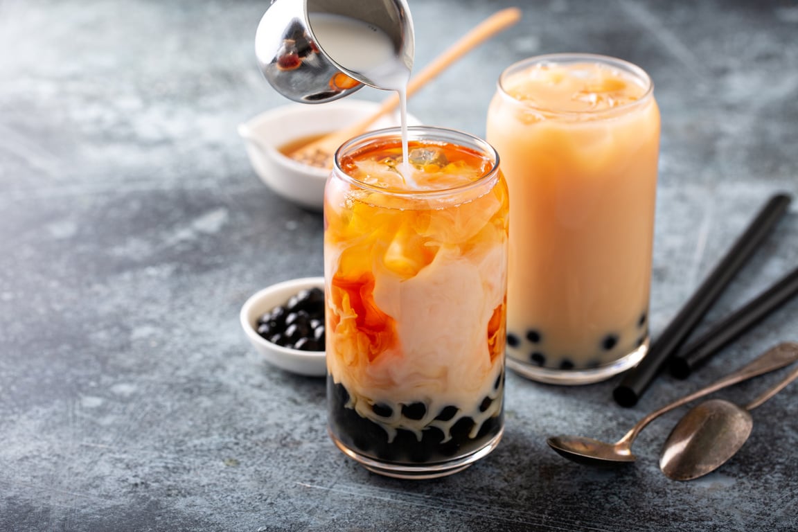 Making milk bubble tea